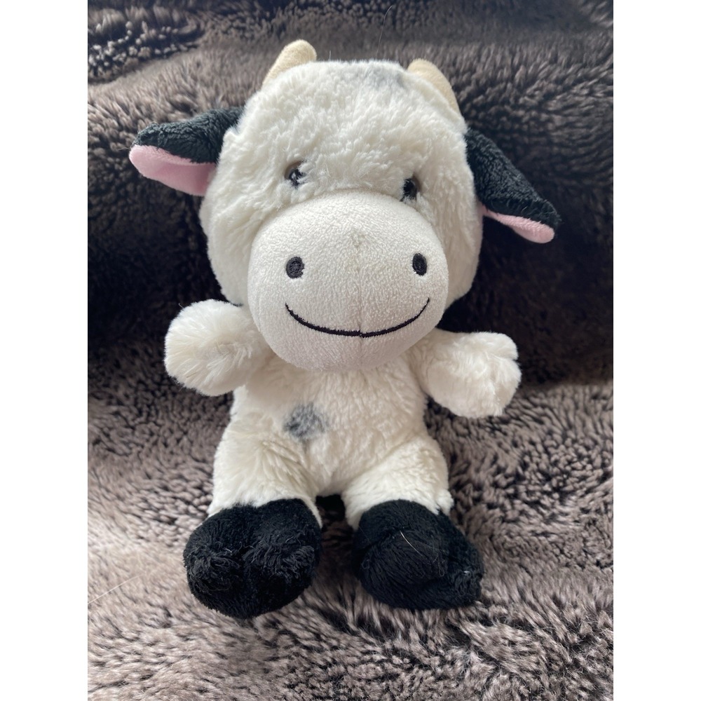 Build A Bear Smallfry Cow Holstein Black White Rare Plush 8"